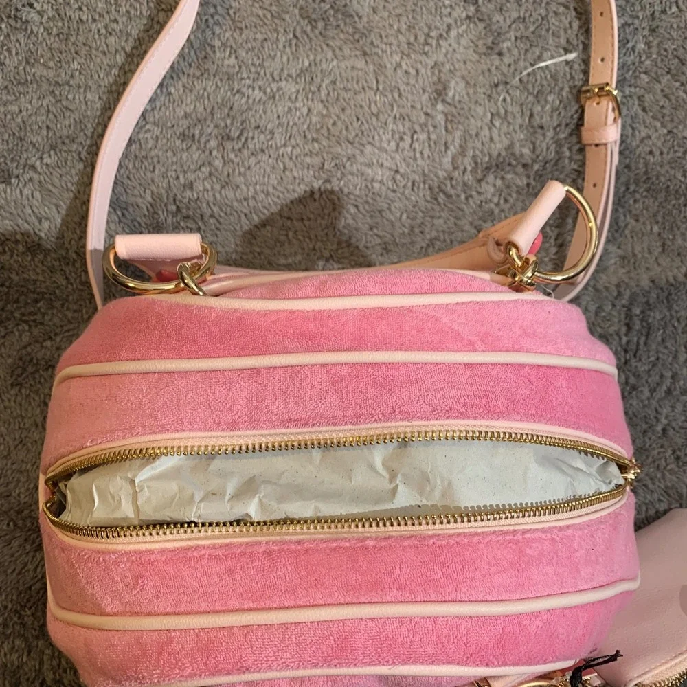 Juicy Couture‎ Retro Strawberry Satchel Cherry Blossom Pink Velour Bag NWT
